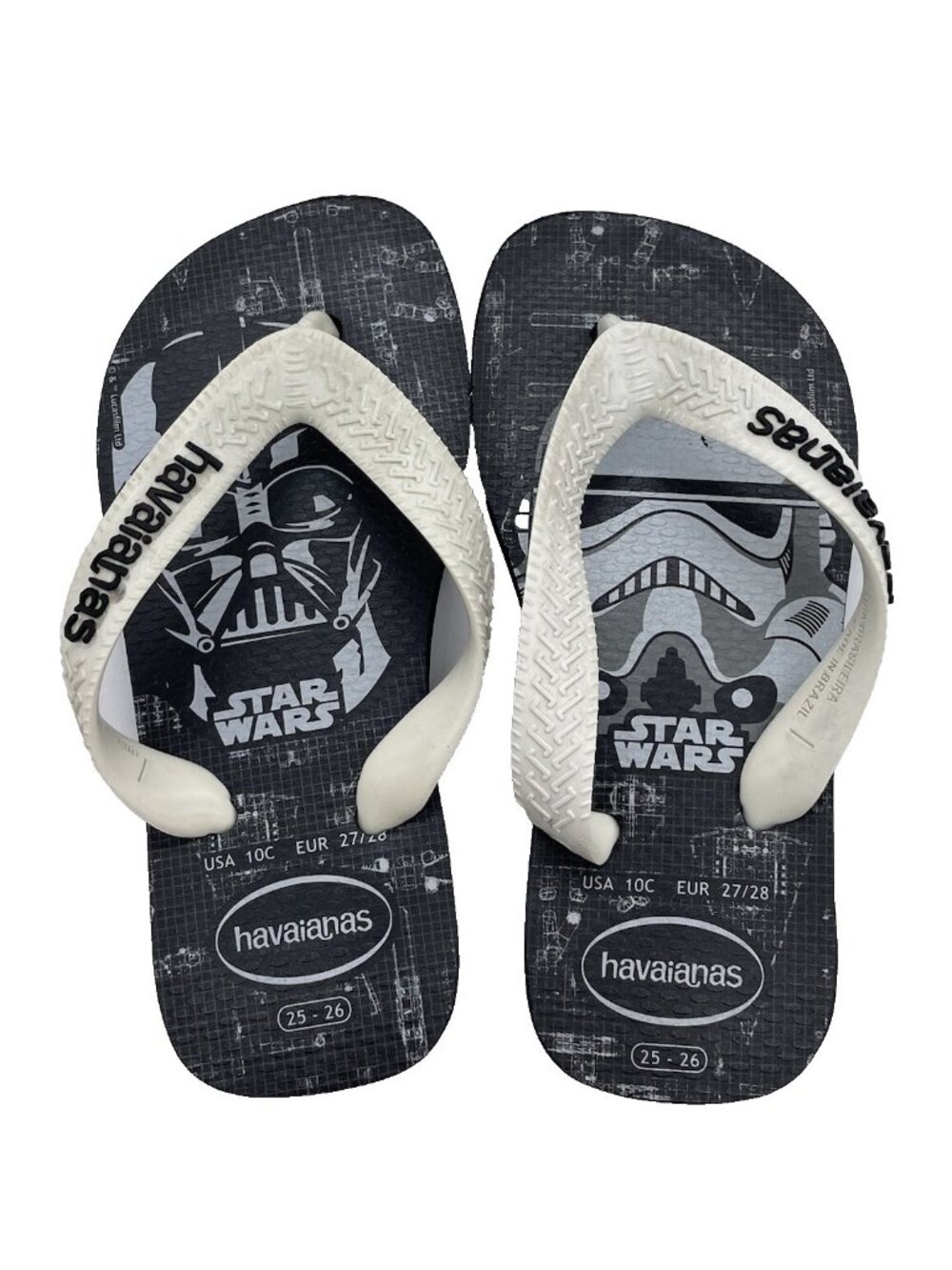 Havaianas Kids Star Wars Flip Flops Sandals Darth Vader Stormtrooper Size 10C